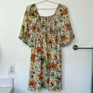 Dreamy floral neutral dress